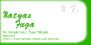 matyas fuga business card